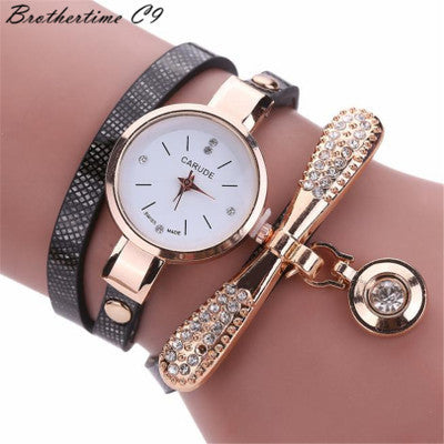 Wholesale Winding Alloy Diamond Ladies Bracelet Quartz Watch JDC-WH-MiQ002