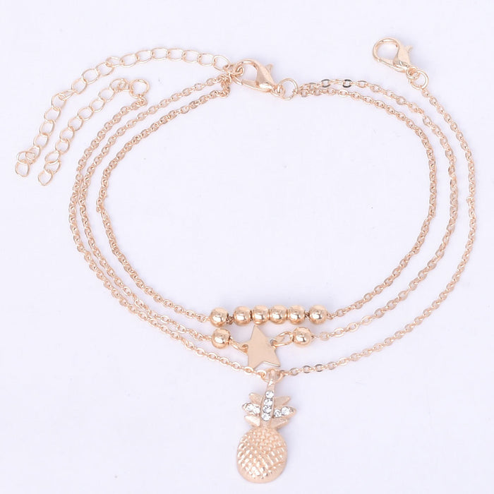 Jewelry WholesaleWholesale multilayer round brand Anklets JDC-AS-YeB016 Anklet 烨贝 %variant_option1% %variant_option2% %variant_option3%  Factory Price JoyasDeChina Joyas De China