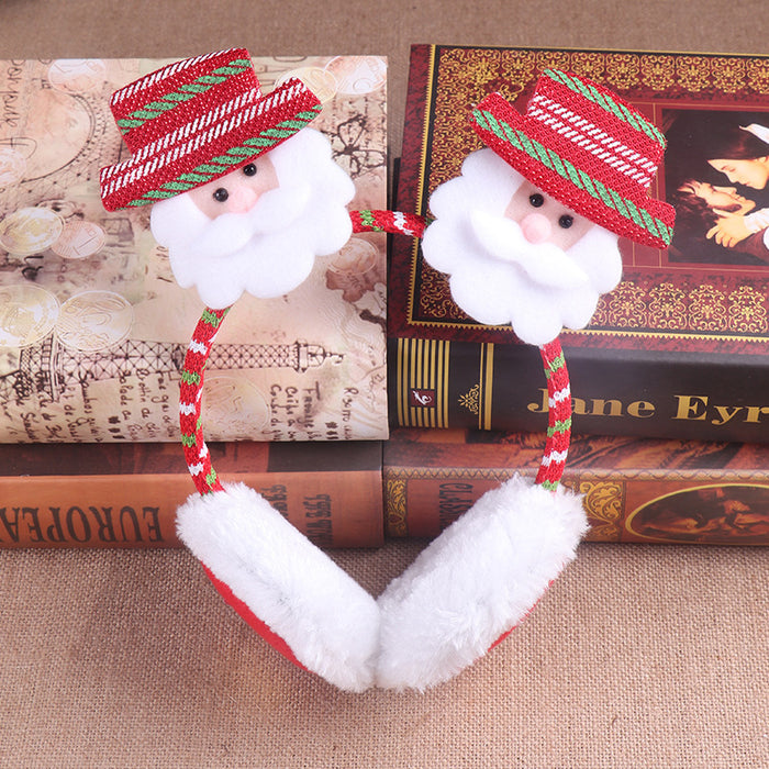 Wholesale Earmuff Fabric Christmas Cartoon Santa Keep Warm MOQ≥2 JDC-EF-weif001