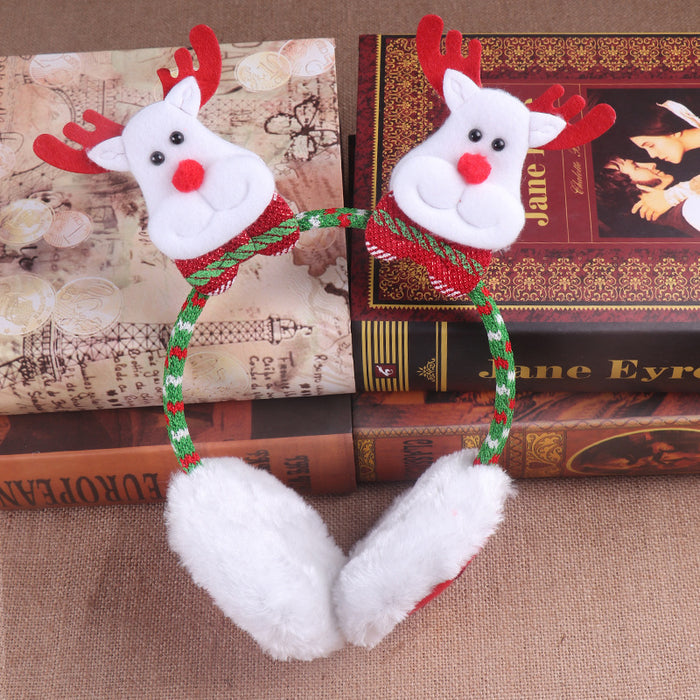 Wholesale Earmuff Fabric Christmas Cartoon Santa Keep Warm MOQ≥2 JDC-EF-weif001