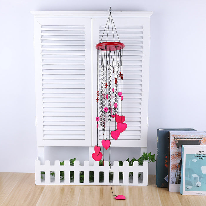 Wholesale Heart Shaped Wood Metal Aluminum Pipe Wind Chime JDC-WC-ZYang003