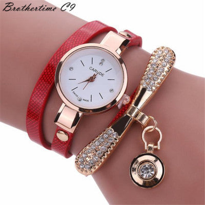 Wholesale Winding Alloy Diamond Ladies Bracelet Quartz Watch JDC-WH-MiQ002