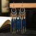 Jewelry WholesaleWholesale tassel feather boho alloy earrings JDC-ES-Daiq035 Earrings 黛茜 %variant_option1% %variant_option2% %variant_option3%  Factory Price JoyasDeChina Joyas De China