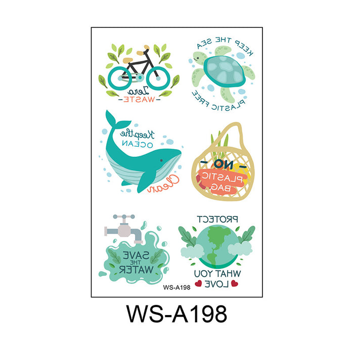 Jewelry WholesaleWholesale World Environmental Day Waterproof Tattoo Stickers JDC-TS-XLM001 Sticker 星里美 %variant_option1% %variant_option2% %variant_option3%  Factory Price JoyasDeChina Joyas De China