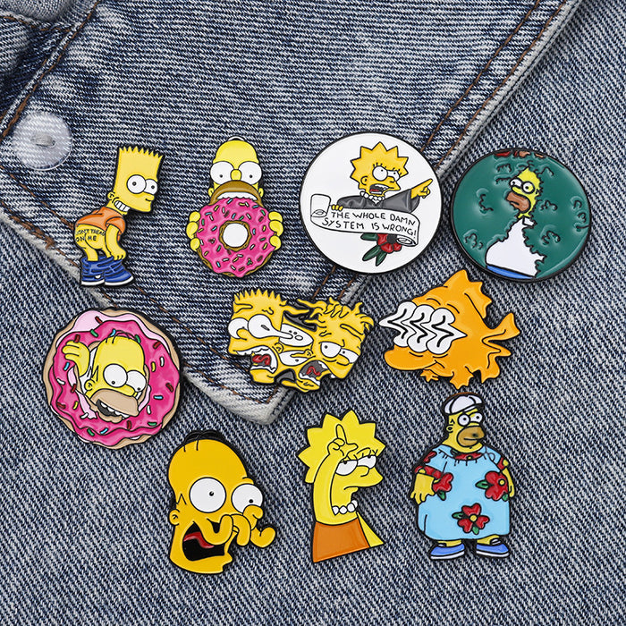 Wholesale brooch Cartoon Simpson's funny personality alloy JDC-BC-QiH006