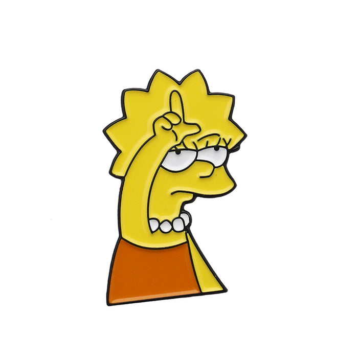 Wholesale brooch Cartoon Simpson's funny personality alloy JDC-BC-QiH006