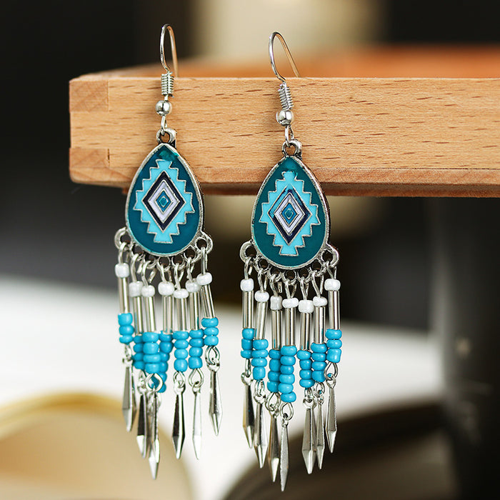 Jewelry WholesaleWholesale Alloy Tassel Bead Earrings JDC-ES-Daiq020 Earrings 黛茜 %variant_option1% %variant_option2% %variant_option3%  Factory Price JoyasDeChina Joyas De China