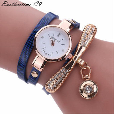 Wholesale Winding Alloy Diamond Ladies Bracelet Quartz Watch JDC-WH-MiQ002