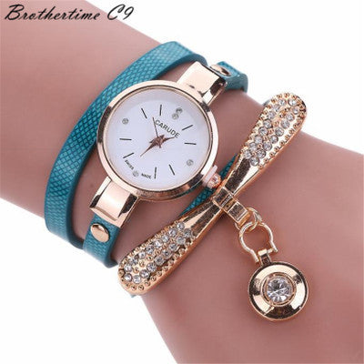 Wholesale Winding Alloy Diamond Ladies Bracelet Quartz Watch JDC-WH-MiQ002