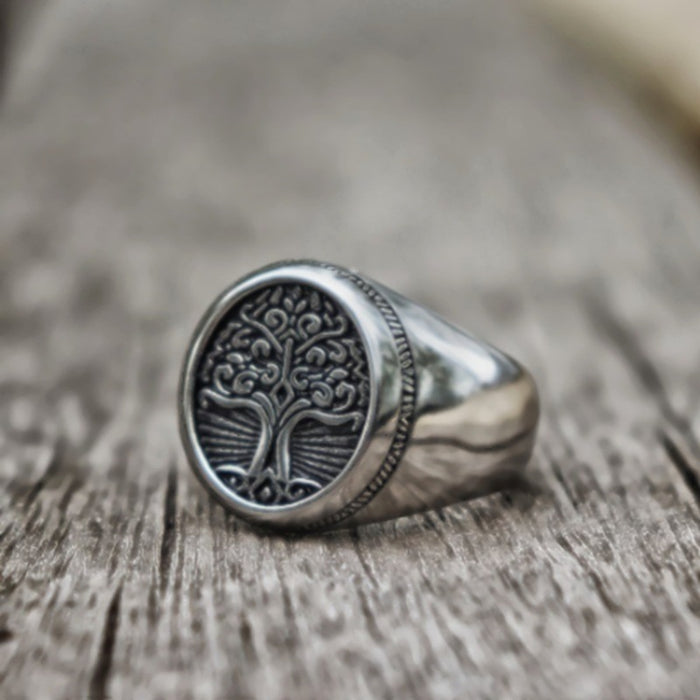 Wholesale Tree Of Life Alloy Men's Rings JDC-RS-PuH001