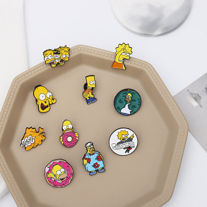 Wholesale brooch Cartoon Simpson's funny personality alloy JDC-BC-QiH006