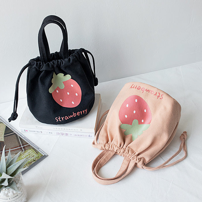 Wholesale tote canvas bag schoolgirl drawstring mouth bucket bag JDC-HB-Sugao002