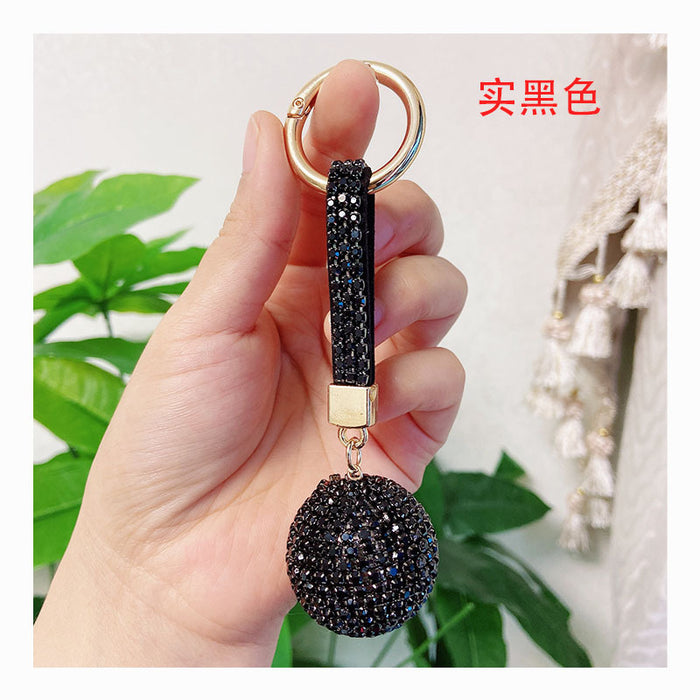 Wholesale cartoon rhinestone cute metal chain keychain MOQ≥2 （M) JDC-KC-LYa002