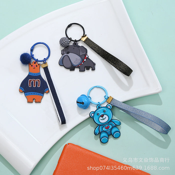 Wholesale cartoon animal acrylic key ring phone case DIY pendant MOQ≥3 JDC-KC-WYan007