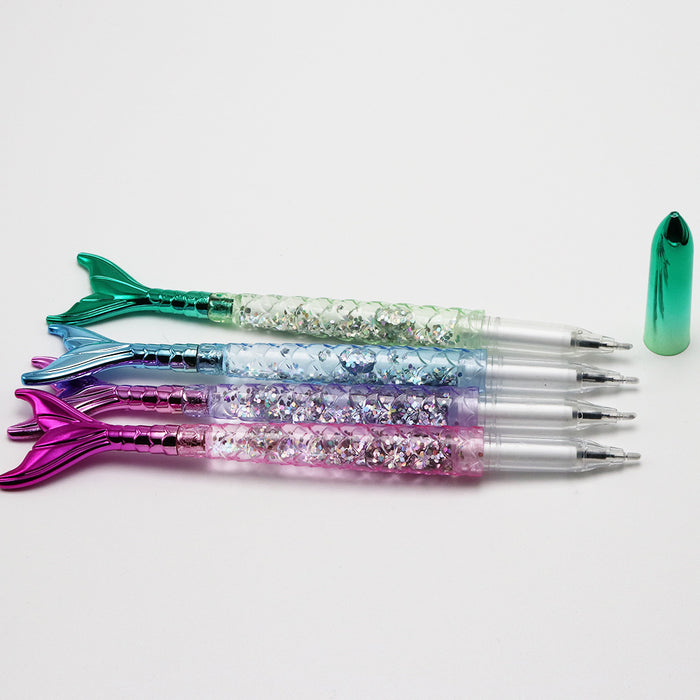 Wholesale Mermaid Sequin Gradient Color Plastic Ballpoint Pen MOQ≥10 JDC-BP-GeShang009