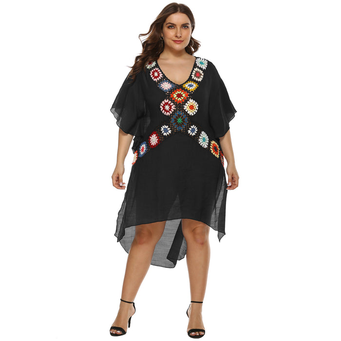 Wholesale Plus Size Polyester Sunscreen Beach Cover Up JDC-BCU-Yimei001