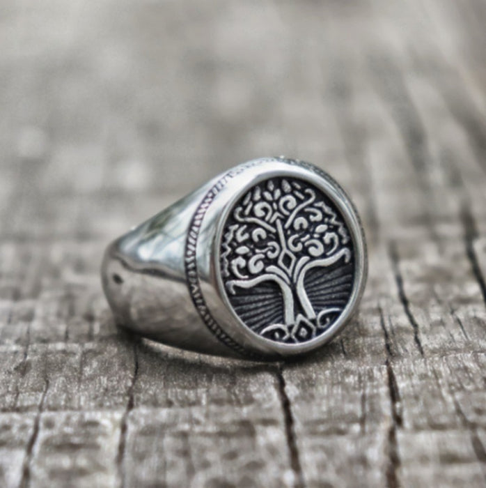 Wholesale Tree Of Life Alloy Men's Rings JDC-RS-PuH001