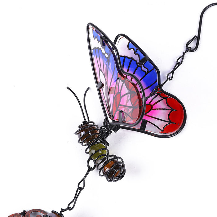 Wholesale Butterfly Painted Metal Iron Glass Wind Chimes JDC-WC-ZYang007