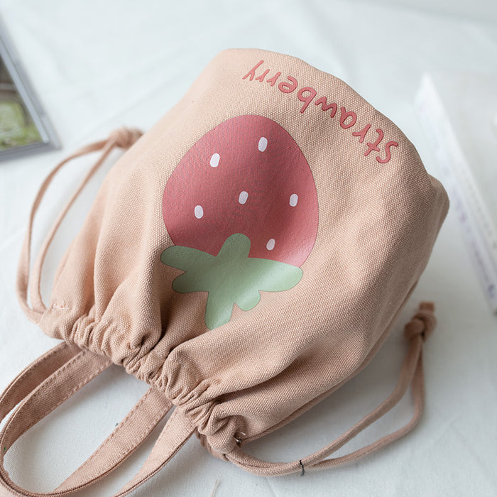 Wholesale tote canvas bag schoolgirl drawstring mouth bucket bag JDC-HB-Sugao002