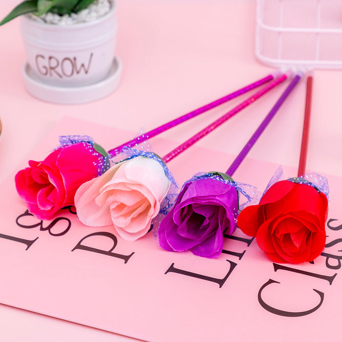 Wholesale Random Rose Plastic Ballpoint Pen MOQ≥2 JDC-BP-GSWH001