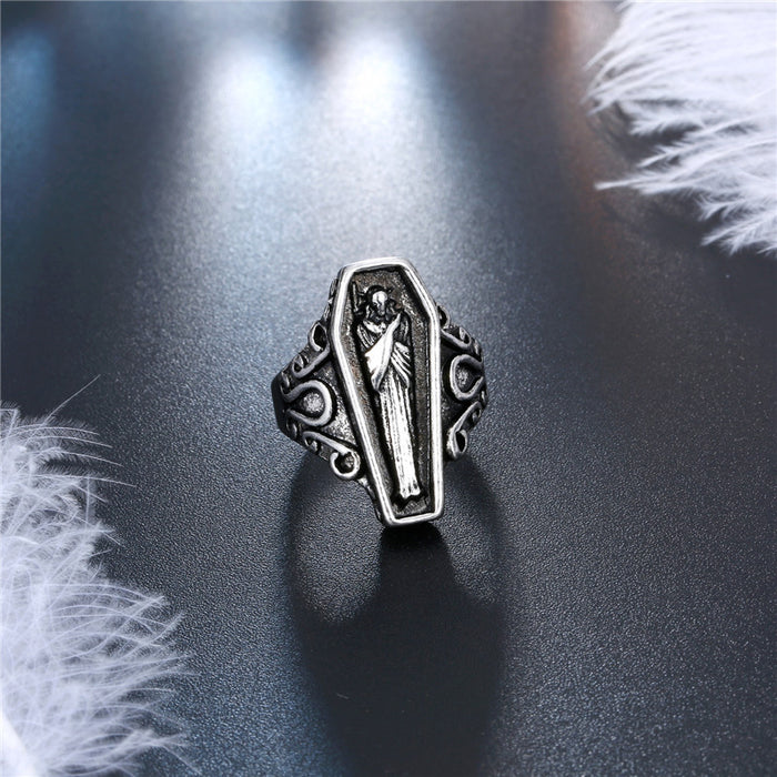 Wholesale Rings Alloy Coffin Men's MOQ≥3 JDC-RS-JueJ013