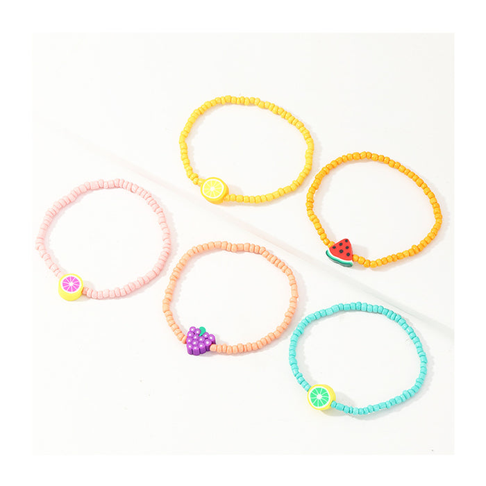 Wholesale Colorful Rice Beads Personality 5 Piece Set of Children's Bracelets JDC-BT-YueS007