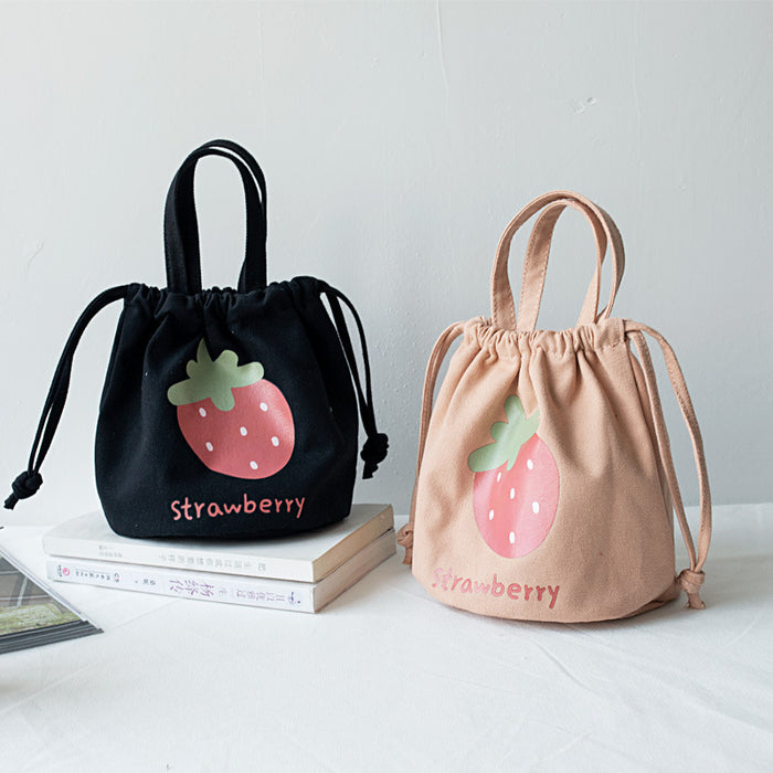 Wholesale tote canvas bag schoolgirl drawstring mouth bucket bag JDC-HB-Sugao002