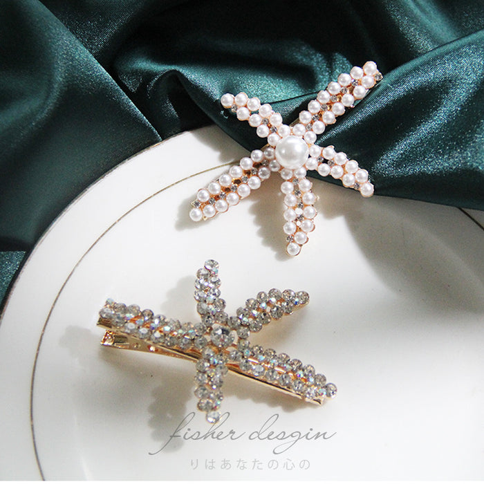 Wholesale Hair Clips Alloy Pearl Rhinestone Hair Clip JDC-HC-GSFS003