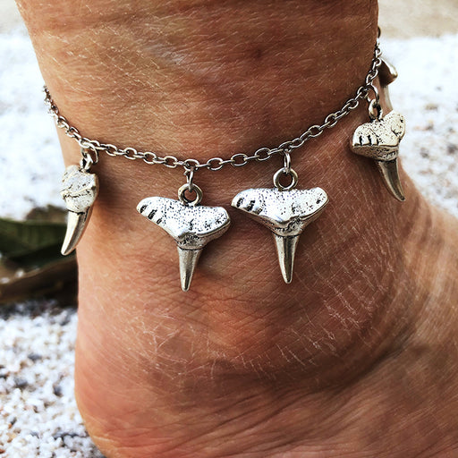 Jewelry WholesaleWholesale Boho Shark Tooth Sexy Vintage Shark Footwear JDC-AS-Lingda005 Anklets 伶达 %variant_option1% %variant_option2% %variant_option3%  Factory Price JoyasDeChina Joyas De China