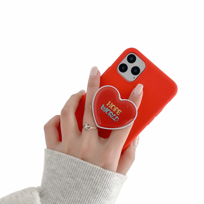 Wholesale Grips Cartoon Heart Shaped Rotatable Retractable Airbag Bracket Mobile Phone Holder JDC-PS-Chwei004