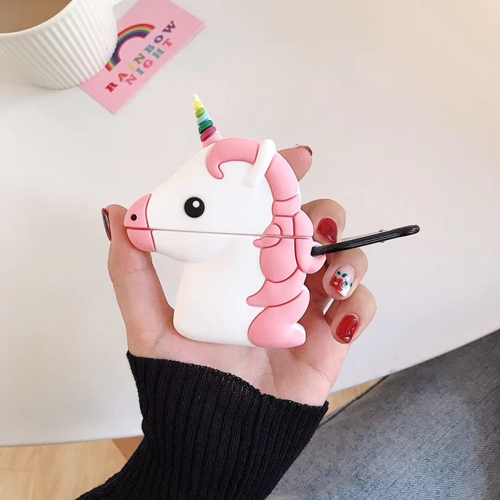 Wholesale Headphone Case Silicone Cute Cartoon Unicorn Airpods1/2 Protective Cover JDC-EPC-YSD027