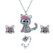 Jewelry WholesaleWholesale Cartoon Cat Necklace Stud Ring Set Kitten Animal Jewelry MOQ≥2 JDC-NE-maida003 Necklaces 迈达 %variant_option1% %variant_option2% %variant_option3%  Factory Price JoyasDeChina Joyas De China