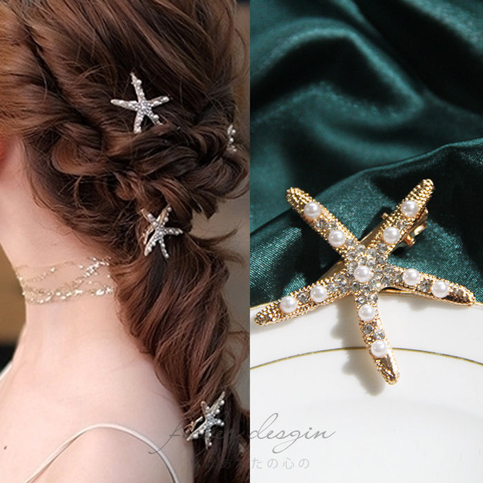 Wholesale Hair Clips Alloy Pearl Rhinestone Hair Clip JDC-HC-GSFS003