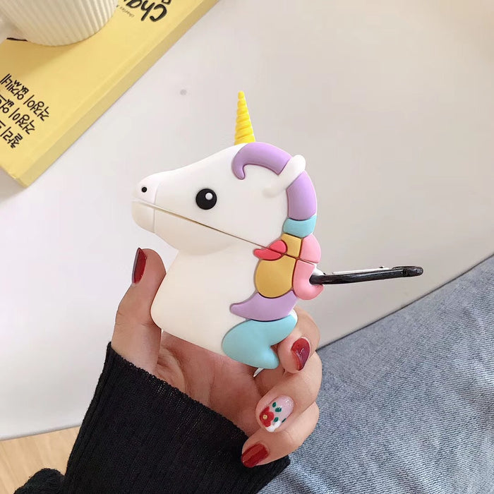 Wholesale Headphone Case Silicone Cute Cartoon Unicorn Airpods1/2 Protective Cover JDC-EPC-YSD027