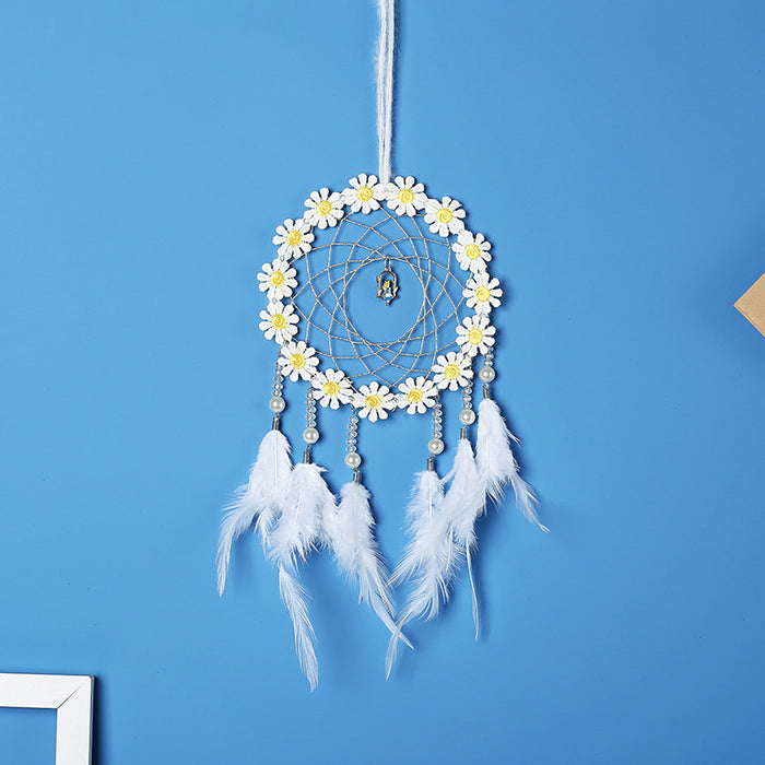 Jewelry WholesaleWholesale Feather Girl Iron Ring Flower Dreamcatcher MOQ≥2 JDC-DC-MGu033 Dreamcatcher 梦罟 %variant_option1% %variant_option2% %variant_option3%  Factory Price JoyasDeChina Joyas De China