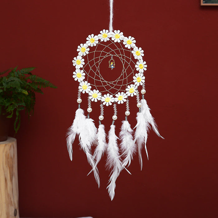 Wholesale Feather Girl Iron Ring Flower Dreamcatcher MOQ≥2 JDC-DC-MGu033