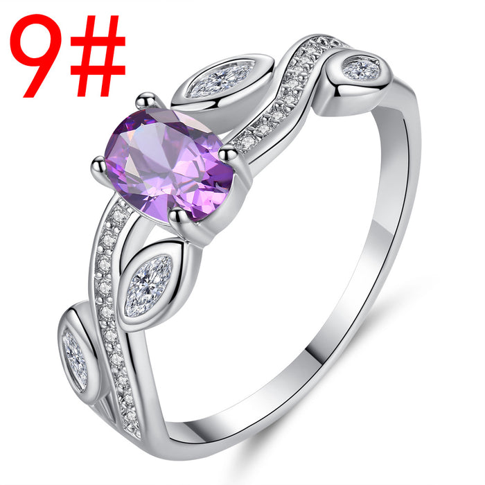 Jewelry WholesaleWholesale Purple Zircon Crystal Electroplated Copper Ring JDC-RS-MiMeng052 Rings 米萌 %variant_option1% %variant_option2% %variant_option3%  Factory Price JoyasDeChina Joyas De China