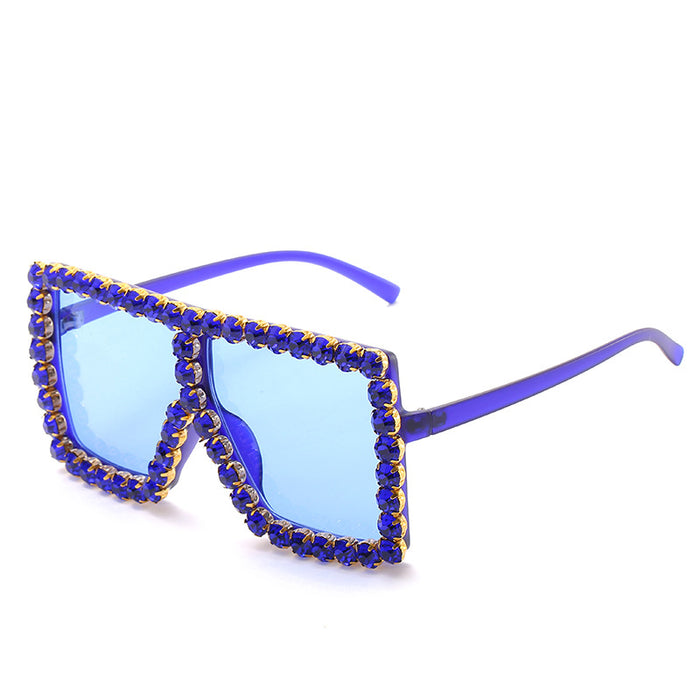 Wholesale AC Lens Diamond Large Frame Ladies Sunglasses JDC-SG-XiY003