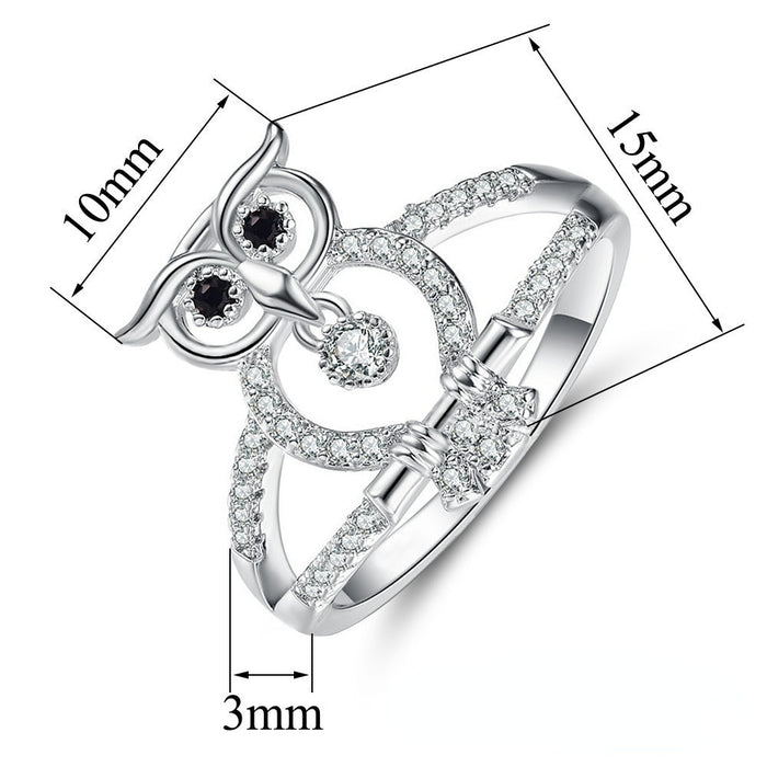 Jewelry WholesaleWholesale Owl Cutout Zircon Copper Ring JDC-RS-MiMeng042 Rings 米萌 %variant_option1% %variant_option2% %variant_option3%  Factory Price JoyasDeChina Joyas De China