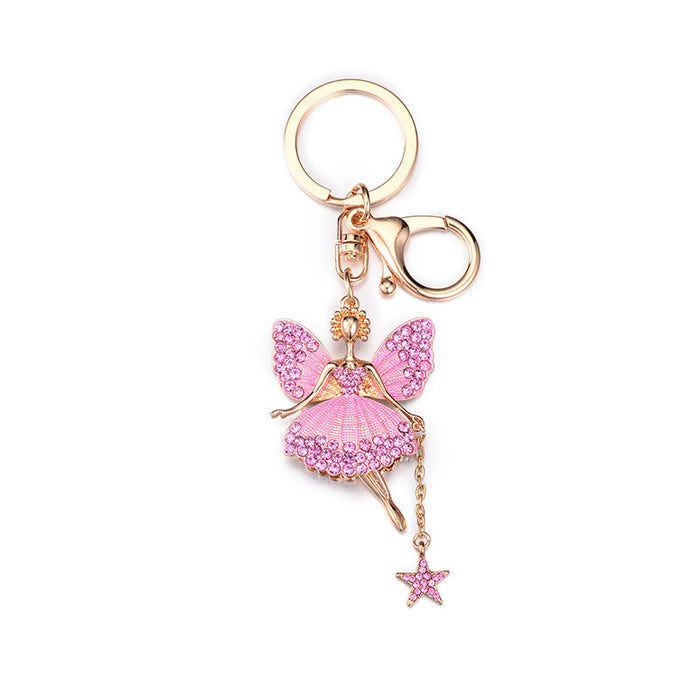 Jewelry WholesaleWholesale Flower Fairy Rhinestone Butterfly Keychain JDC-KC-DingJ001 Keychains 鼎晶 %variant_option1% %variant_option2% %variant_option3%  Factory Price JoyasDeChina Joyas De China