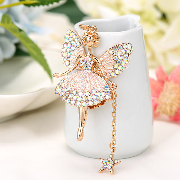 Jewelry WholesaleWholesale Flower Fairy Rhinestone Butterfly Keychain JDC-KC-DingJ001 Keychains 鼎晶 %variant_option1% %variant_option2% %variant_option3%  Factory Price JoyasDeChina Joyas De China