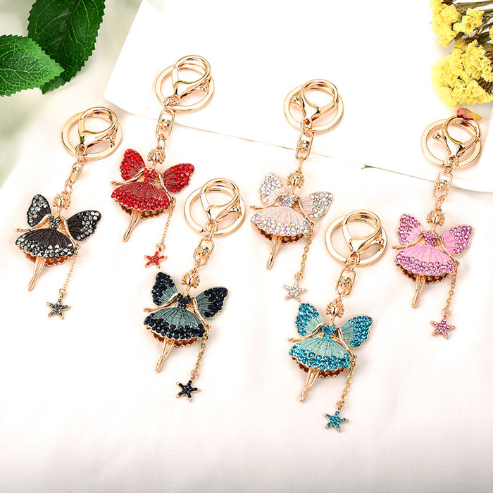 Jewelry WholesaleWholesale Flower Fairy Rhinestone Butterfly Keychain JDC-KC-DingJ001 Keychains 鼎晶 %variant_option1% %variant_option2% %variant_option3%  Factory Price JoyasDeChina Joyas De China