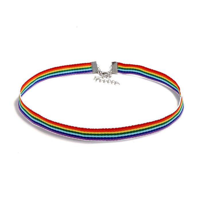 Wholesale LGBT Color Rainbow Gradient Candy Color Cartoon Clavicle Chain JDC-NE-ZhuL003