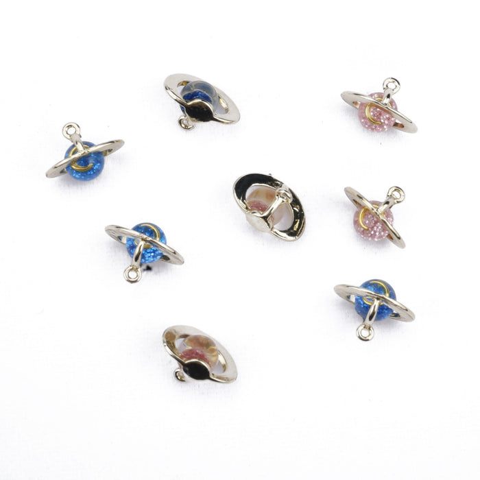 Wholesale Cartoon Moon Planet Enamel Alloy Bracelet Charms Accessories MOQ≥10 JDC-CS-LingM007