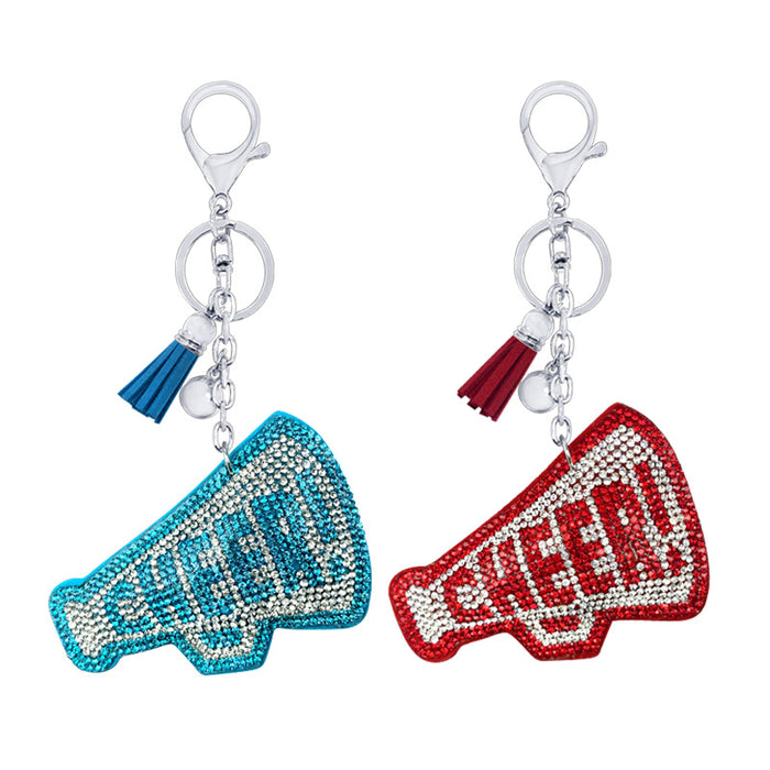 Wholesale Keychains Metal Rhinestone Cheers Small Horn Tassel MOQ≥2 JDC-KC-Yongz015