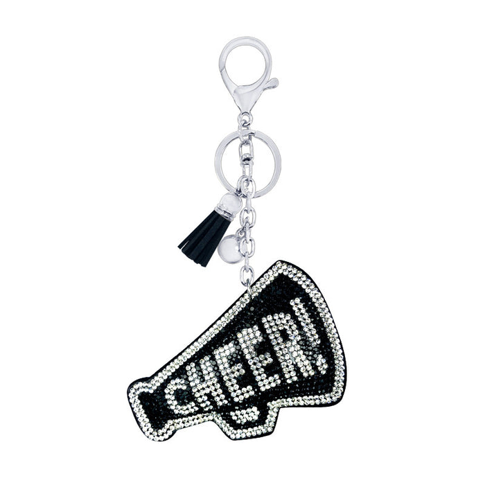 Wholesale Keychains Metal Rhinestone Cheers Small Horn Tassel MOQ≥2 JDC-KC-Yongz015