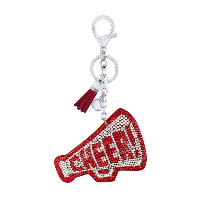 Wholesale Keychains Metal Rhinestone Cheers Small Horn Tassel MOQ≥2 JDC-KC-Yongz015