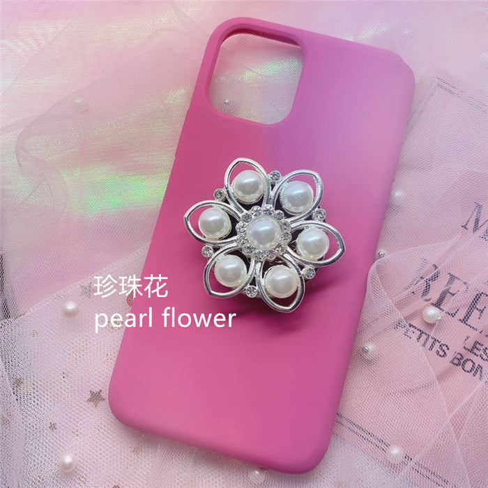 Wholesale Grips Clear Crystal Square Pearl Flower Diamond MOQ≥2 JDC-PS-WeiJiu020