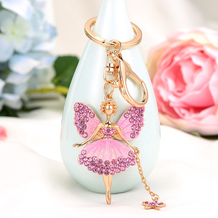 Jewelry WholesaleWholesale Flower Fairy Rhinestone Butterfly Keychain JDC-KC-DingJ001 Keychains 鼎晶 %variant_option1% %variant_option2% %variant_option3%  Factory Price JoyasDeChina Joyas De China