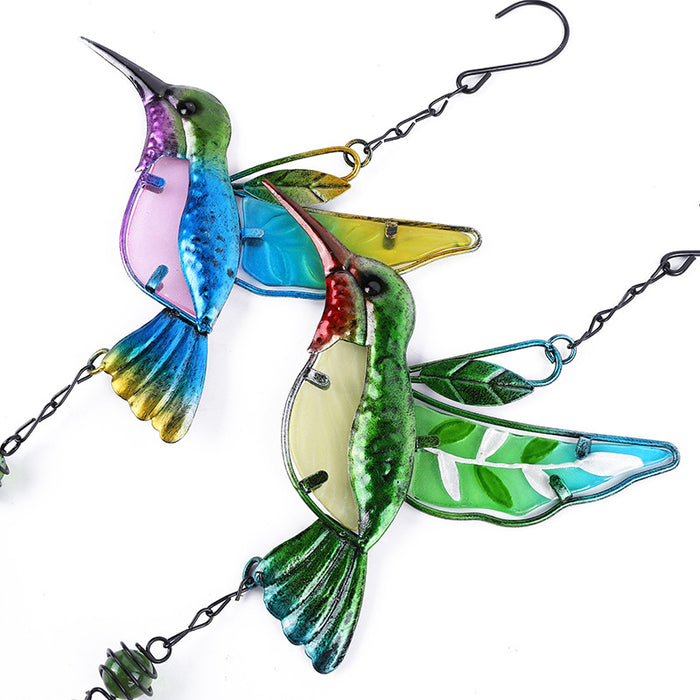 Wholesale Hummingbird Metal Iron Glass Wind Chime JDC-WC-ZYang004